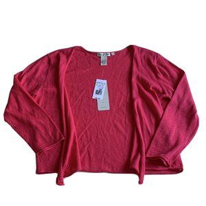 Nomadic Traders NWT Cardigan Pink Ramie Blend Open Front Size Medium